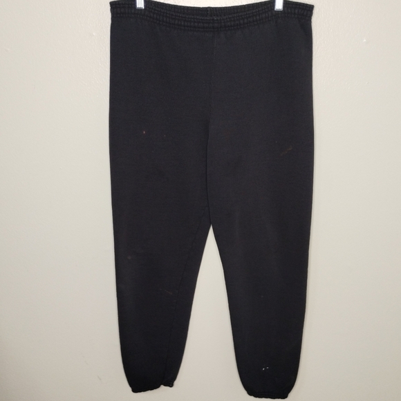 VINTAGE 90s Soffe Adult Medium Sweatpants Joggers Baggy Black Made In USA *READ* - Picture 1 of 8